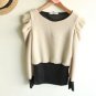 Black & Almond Puff Sleeves