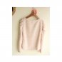 Pink with pearl neckline and puff sleeves