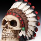 Indian Chief Skull Figurine- 3 3/4"