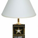 U.S. Army Emblem License Plate Table Lamp w/ White Shade