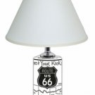 Route 66 License Plate Table Lamp w/ White Shade