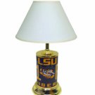 LSU Tigers License Plate Lamp w/White Shade