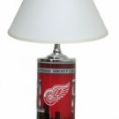 Detroit Redwings License Plate Lamp with White Shade