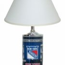 New York Rangers License Plate Lamp with White Shade