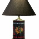 Chicago Blackhawks License Plate Lamp with Black Shade