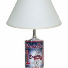 Atlanta Braves License Plate Lamp with White Shade