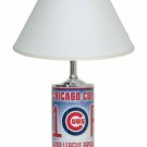 Chicago Cubs License Plate Lamp with White Shade