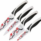 BenchMark Cherry Blossom Pattern Kitchen Knife 4 Pc Set
