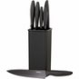 BenchMark Black Kitchen Knife 6 Pc Set w/ Stand