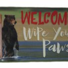 Black Bear Welcome Wipe Your Paws Door Mat