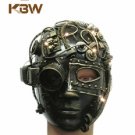 KBW Steampunk Full Face Mask with Lights- Gold