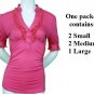$6.25 PER PIECE; 5 tops in a PACKET; Fitted Hot Pink Ruffle Top, 2s,2m, 1L