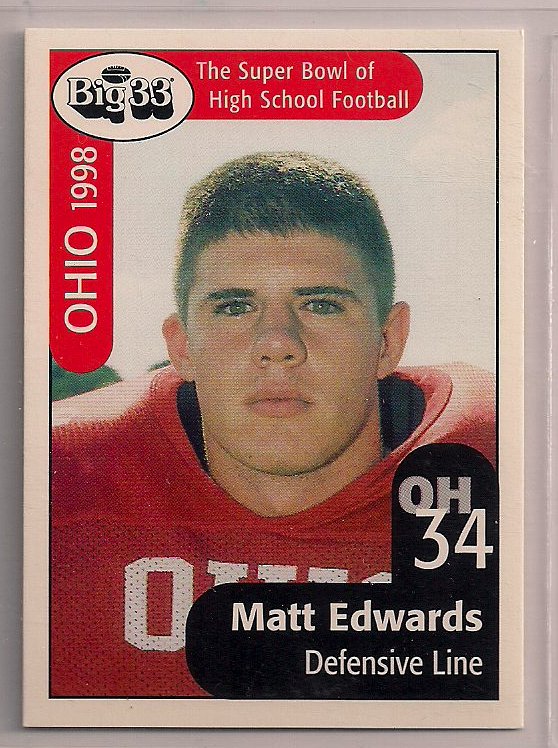 Big 33 Ohio 1998 Matt Edwards Football Card, cards