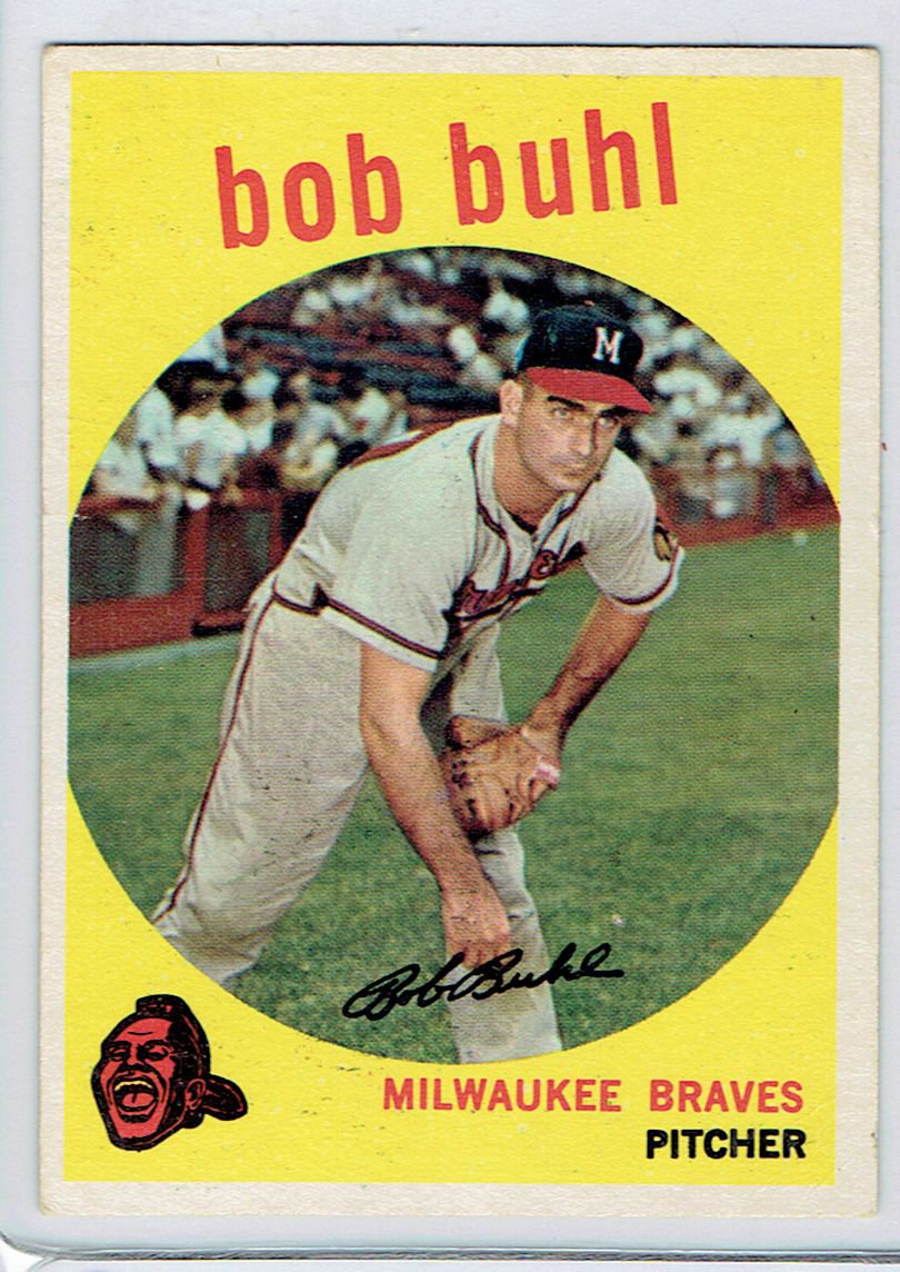 1959 Topps Bob Buhl 347 Milwaukee Braves Baseball Card Cards