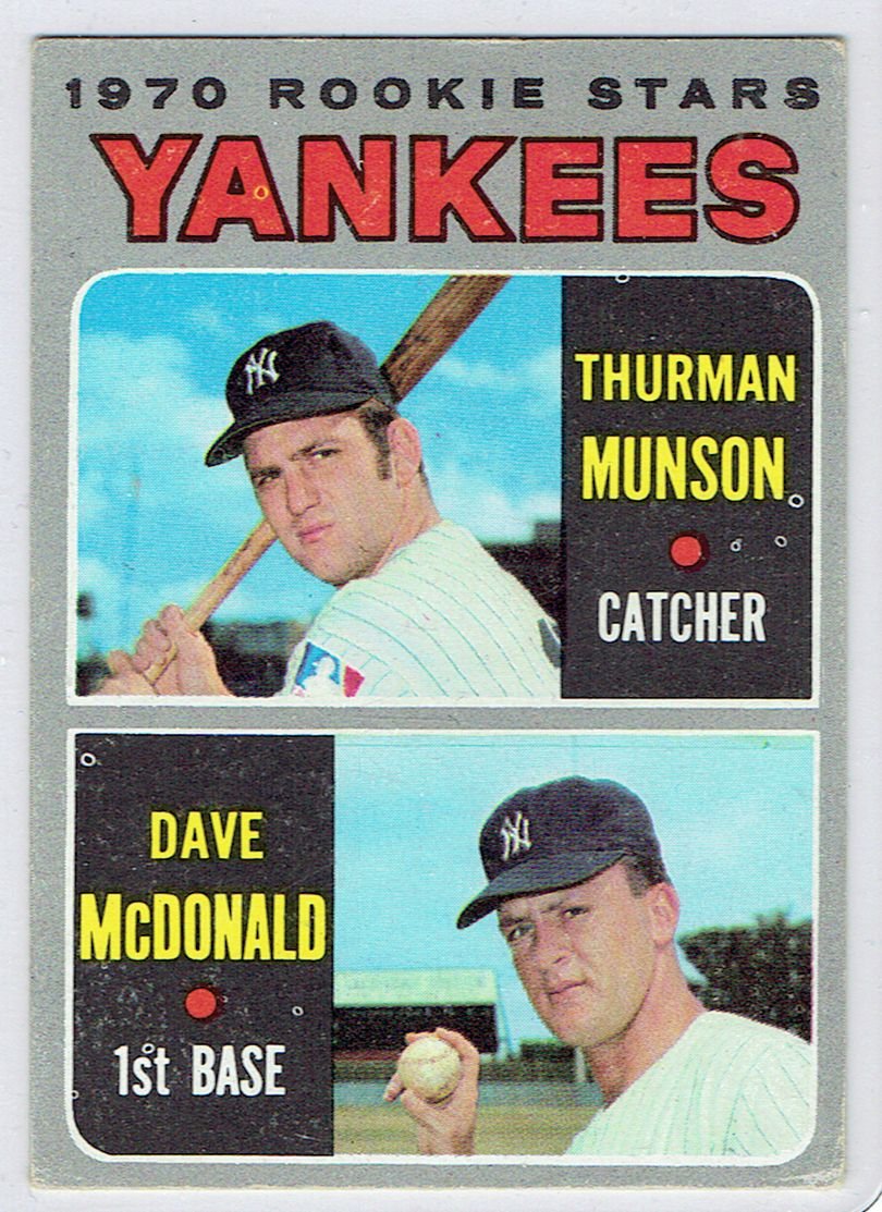 Topps 1970 Thurman Munson #189 New York Yankee Baseball Rookie Card, cards