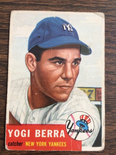 1953 Topps Baseball Card #104 Yogi Berra "Yankees"