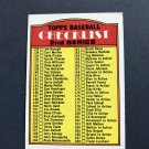 1972 Topps Baseball Card #103 Unmarked Checklist FREE S/H