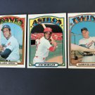 1972 Topps Baseball HOF Cards (3) of Cepeda, Morgan & Killebrew Higher Grade