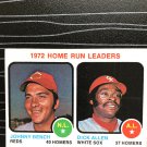 1973 Topps Baseball Card #62 Homerun Leaders Johnny Bench & Dick Allen