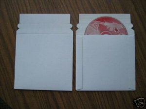 500 NEW WHITE 6" CARDBOARD CD & DVD MAILERS (JS92)