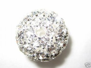 2 Swarovski Ball Pendants 20mm Silver/Crystal  T3