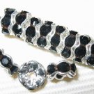 Sale! 40 Swarovski Rondelle Beads 6mm Silver/Jet Black