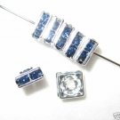 20 Swarovski Squaredelles Spacers 6x6mm Silver/ Montana