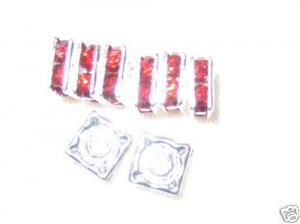 20 Swarovski Squaredelles Spacers 6x6mm Silver/ Siam