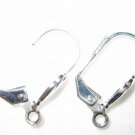 20 10x16mm Earring Hooks Lever back Silver Plated E2