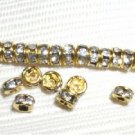 100 Swarovski Rhinestone Rondelles 4mm Gold/Crystal