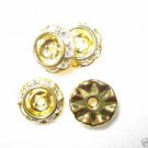 10 Swarovski Rondelle Buttom 10mm Gold/Crystal CM1002