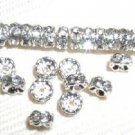 30 Swarovski Rondelle Spacer Beads 5mm Silver/Crystal