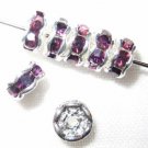 Sale! 40 Swarovski Rondelles 5mm Silver/Amethyst