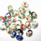 100 New 7x9mm Handmade Oval Mix Cloisonne Beads