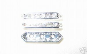 12 Swarovski Spacers Silver/Crystal 3 holes - NS301
