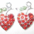 4 Swarovski Strawberry Pendants 15x22mm  T41