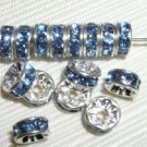 Sale! 40 Swarovski Rondelle Bead 4mm Silver/Lt Sapphire