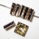 20 Swarovski Squaredelles 8x8mm Gold / Jet Black