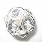 2 Swarovski Ball Pendants 18mm Silver/Crystal  T29