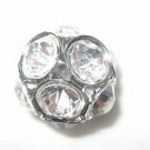 2 Swarovski Ball Pendants 18mm Rhodium/Crystal  T30