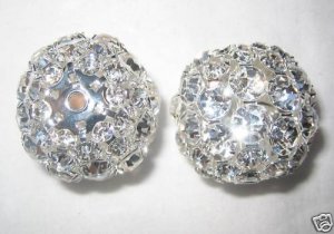 1 Swarovski Ball Pendants 30mm Silver/Crystal  T31