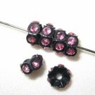 20 Swarovski Rondelles 5mm Black / Rose Pink