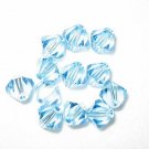 24 Swarovski Crystal Beads 6mm Bicone Aquamarine # 5301