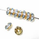 20 Swarovski Rondelles 5mm Gold /Light Sapphire - SR562