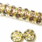 20 Swarovski Rondelles 5mm Gold/ Smoke Topaz  -- SR570