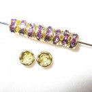 20 Swarovski Rondelles 5mm Gold/Amethyst  -- SR555