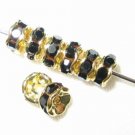 20 Swarovski Rondelles 5mm Gold/Jet Black  -- SR559