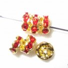 20 Swarovski Rondelles 6mm Gold / Siam  -- SR669