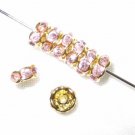 20 Swarovski Rondelles 6mm Gold/Light Amethyst -- SR660