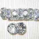 20 Swarovski Rondelles 12mm Silve / Crystal  SR1201 (W)